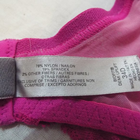 Victoria's Secret Hot Pink Push-up Bra Size 34D - Picture 9 of 9